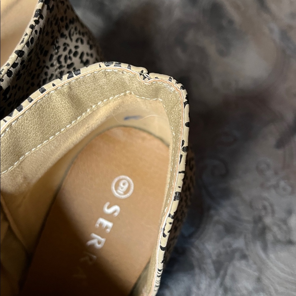Serra Cream and Black Patterned Ankle Booties - Picture 4 of 8